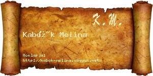 Kabók Melina névjegykártya